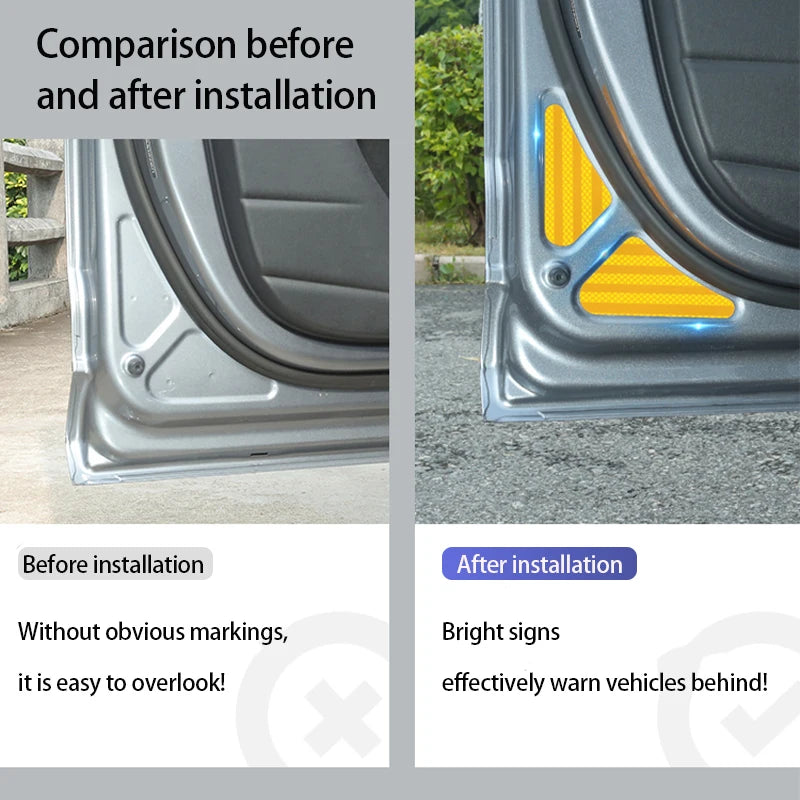 10 pegatinas reflectantes de advertencia para puerta de coche para BYD Dolphins 2024 2023 2022