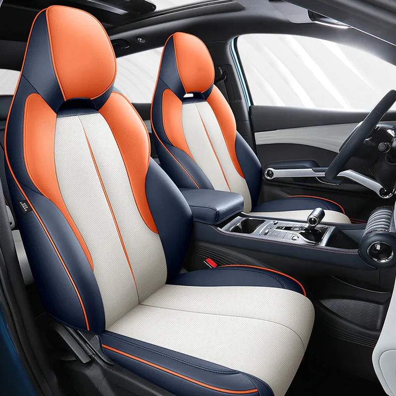 Juego completo de fundas para asientos de coche, fundas para asientos tipo butaca de 5 plazas, fundas de cuero napa para BYD Yuan Plus Atto 3 EV 2022