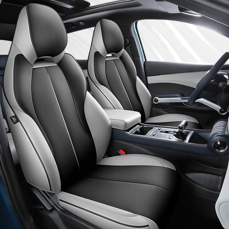 Juego completo de fundas para asientos de coche, fundas para asientos tipo butaca de 5 plazas, fundas de cuero napa para BYD Yuan Plus Atto 3 EV 2022