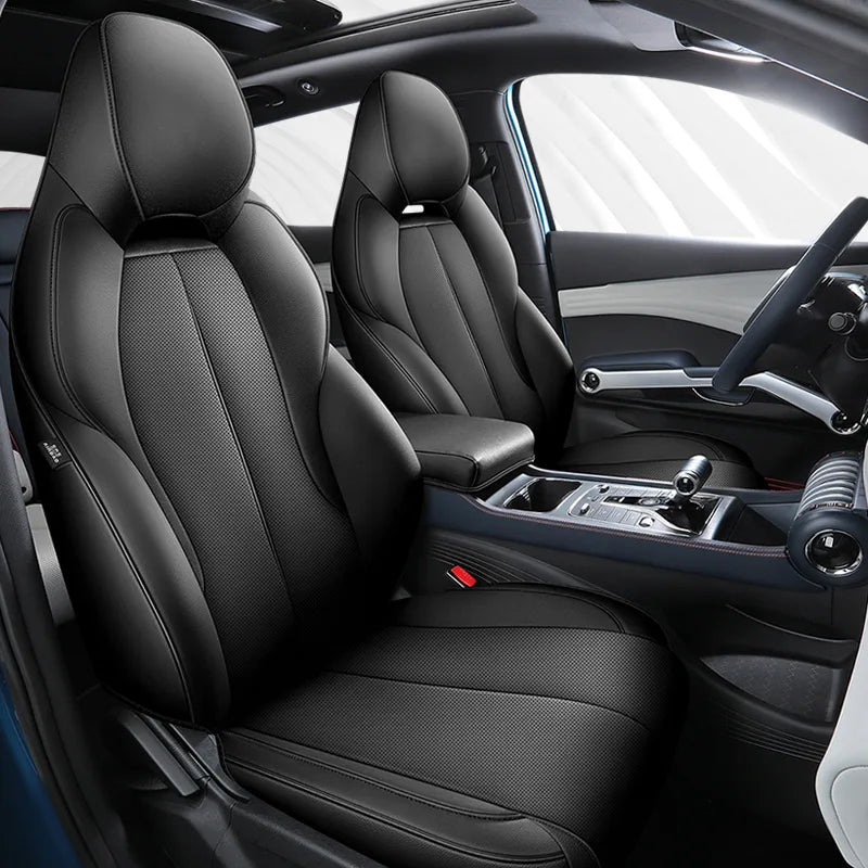 Juego completo de fundas para asientos de coche, fundas para asientos tipo butaca de 5 plazas, fundas de cuero napa para BYD Yuan Plus Atto 3 EV 2022