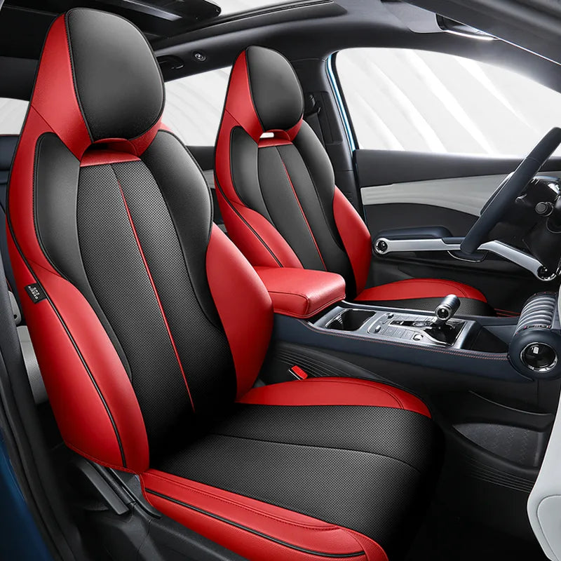 Juego completo de fundas para asientos de coche, fundas para asientos tipo butaca de 5 plazas, fundas de cuero napa para BYD Yuan Plus Atto 3 EV 2022
