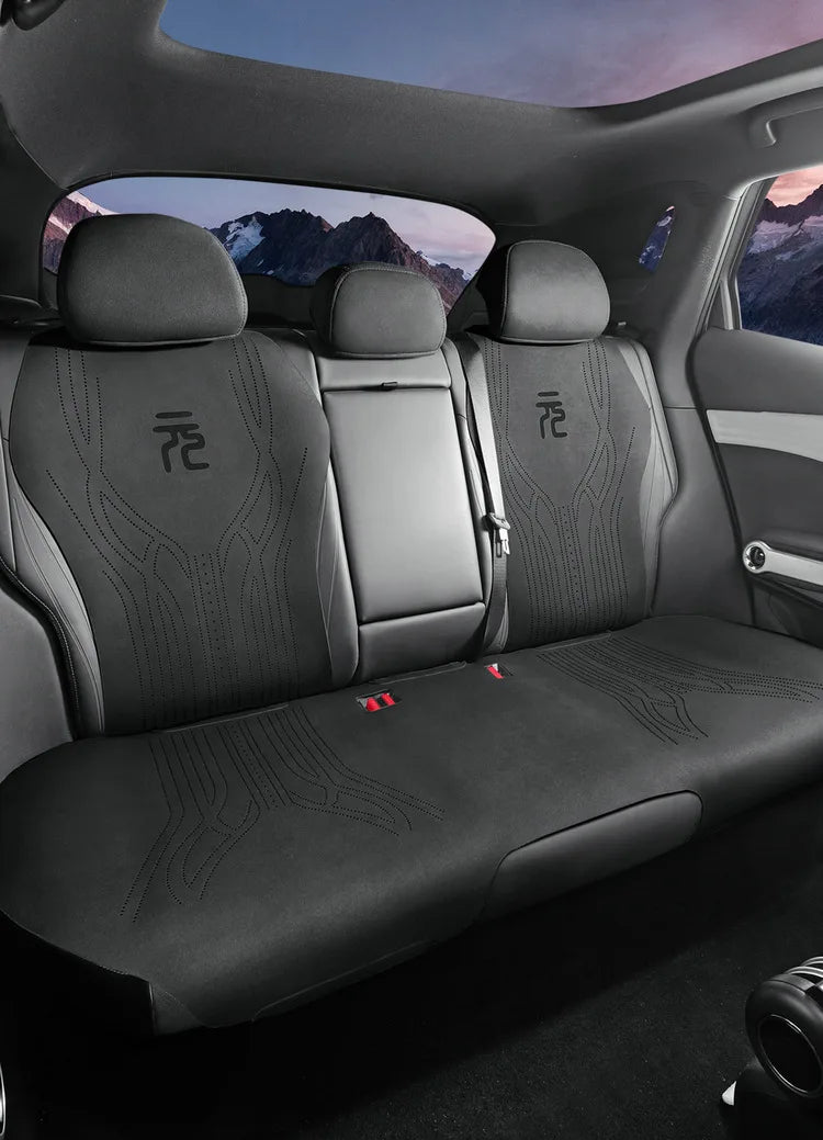 Funda de asiento de coche de gamuza transpirable, juego completo de cojines para BYD Atto3