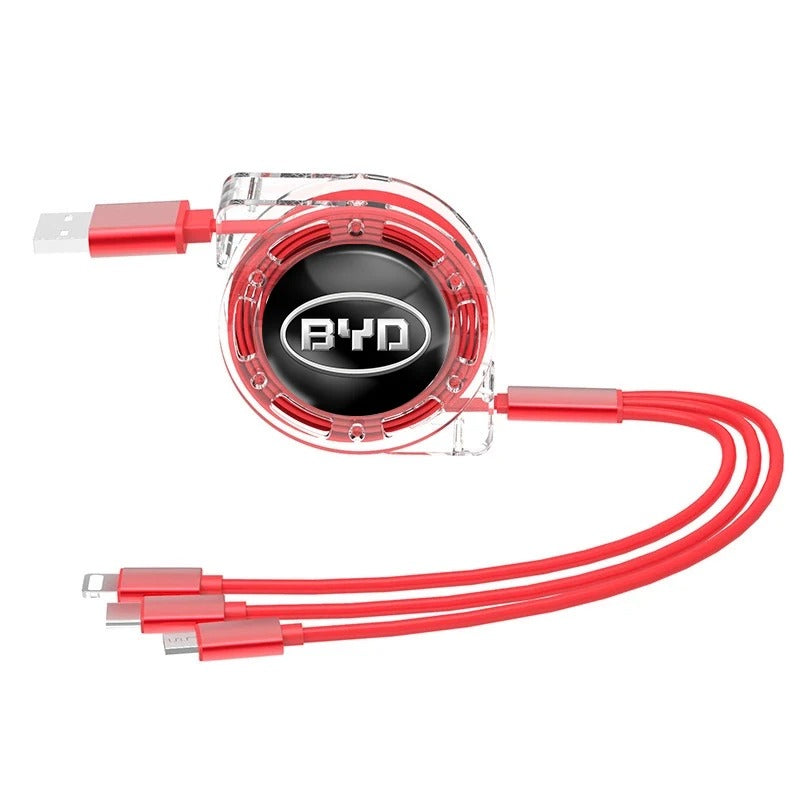 3 In 1 Fast Charger USB Data Cable For BYD