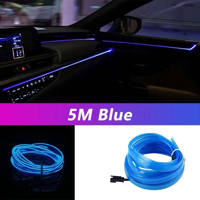 5M Led Strip Light Neon EL Wiring Decorative Lamp For BYD Car DIY