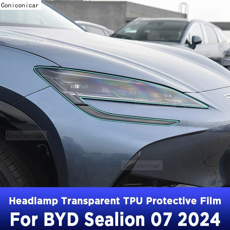 Car Headlight Transparent Repair Anti-Scratch Protective Film TPU Stickers For BYD Sealion 07 EV