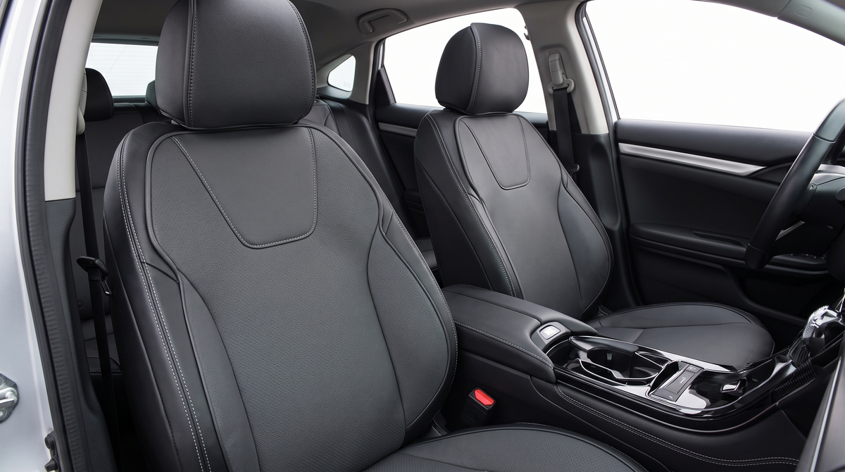 Leather-style BYD seat cushion covers installed in a compact vehicle interior