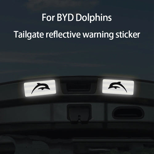 10pcs Car Door Reflective Warning Stickers For BYD Dolphins 2024 2023 2022