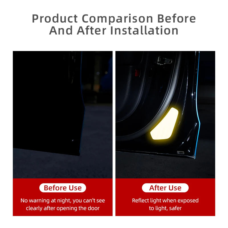 10 pegatinas reflectantes de advertencia para puerta de coche para BYD Dolphins 2024 2023 2022