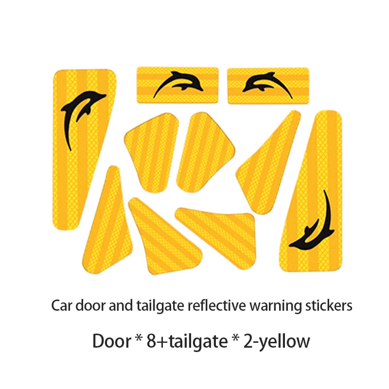 10 pegatinas reflectantes de advertencia para puerta de coche para BYD Dolphins 2024 2023 2022