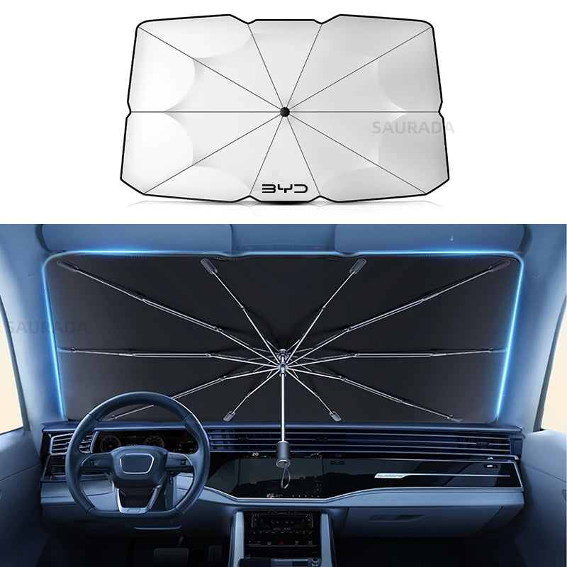 Auto Windschutzscheibe Sonnenschirm Regenschirm Faltbare Auto Sonnenblende für BYD Auto Alle Modell 