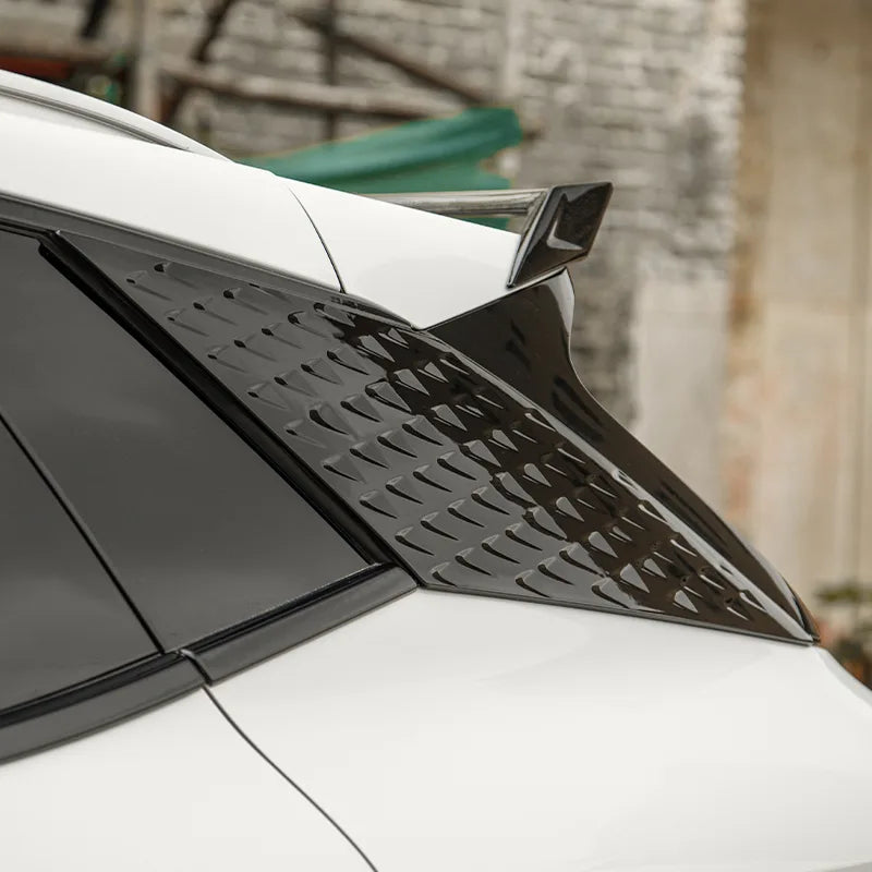 2 stücke Hinten Flügel Seite Fenster Dreieck Trim Abdeckung Trim ABS Helle schwarz Atto3 Zubehör für BYD Atto 3 