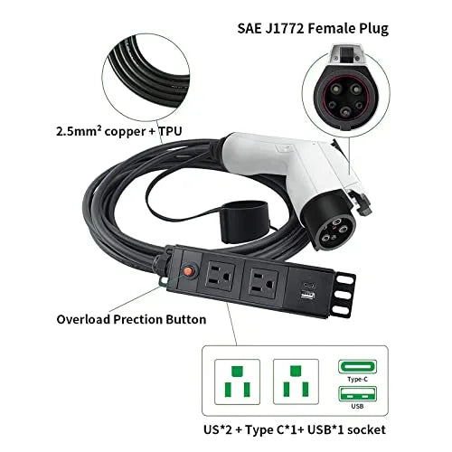 Adaptador V2L para vehículo a conector de carga, compatible con BYD EV 