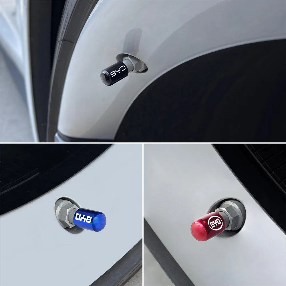 4 tapones de válvula para neumáticos de coche BYD Tang F3 E6 Atto 3 Yuan Plus Song