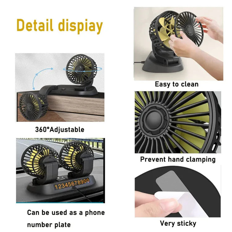 Ventilador para vehículo automóvil, camión, furgoneta, SUV, autocaravana, barco