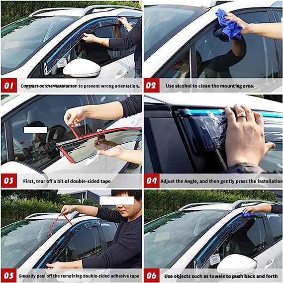 Deflector de ventana lateral BYD ATTO 3 con visera protectora contra la intemperie