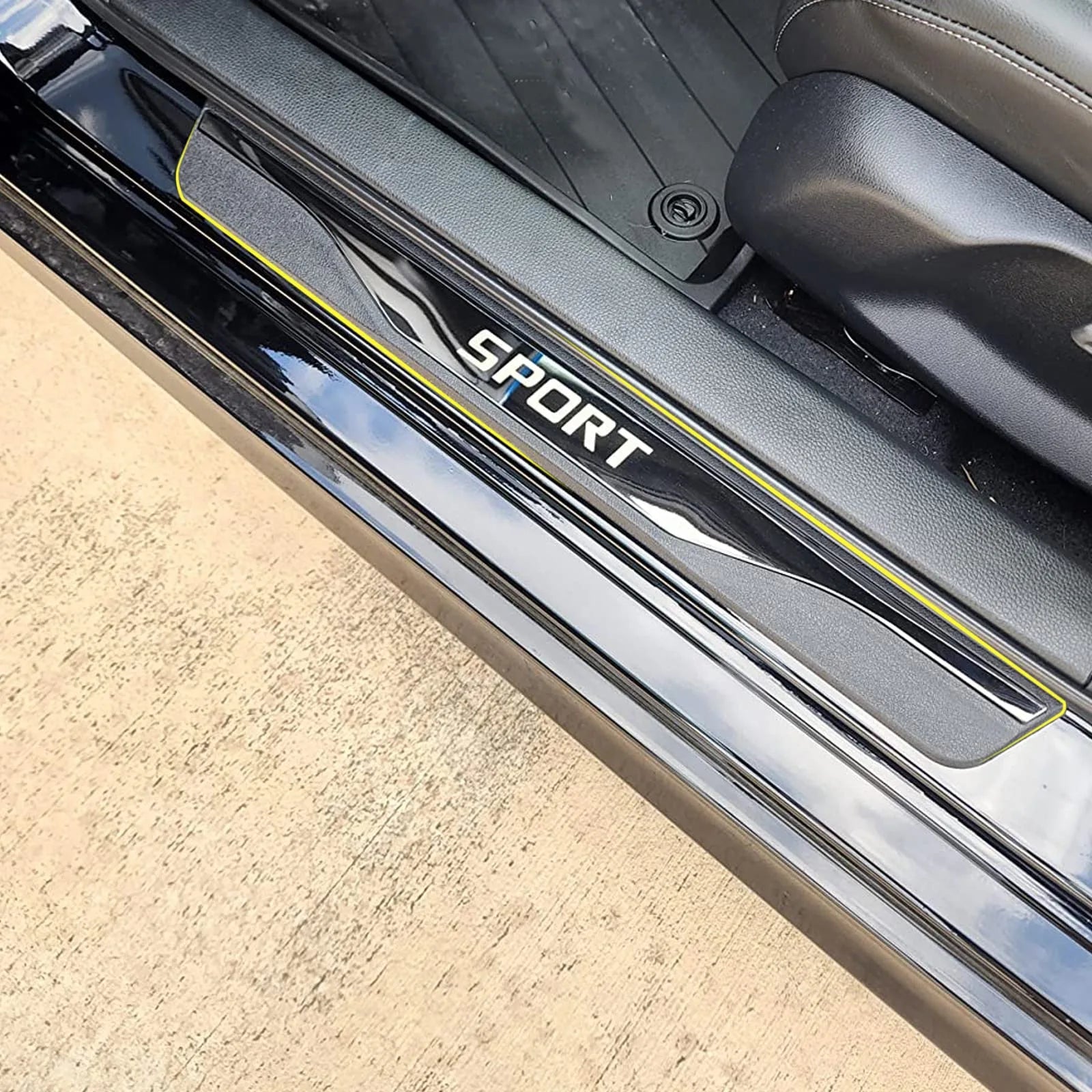 4 protectores de umbral de puerta de coche para BYD ATTO, 3 protectores de borde de puerta de coche con cinta de cuero de fibra. 