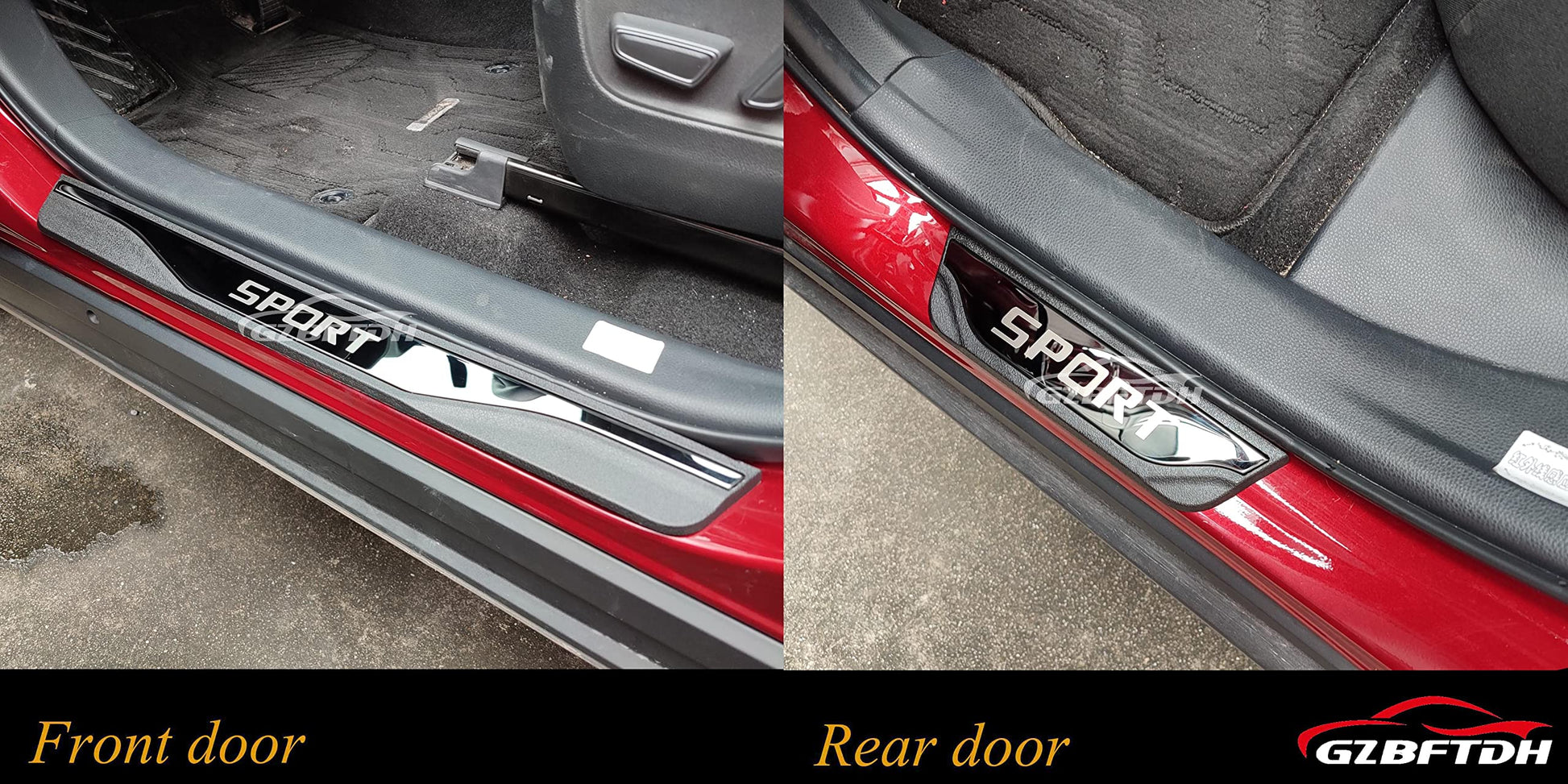 4 protectores de umbral de puerta de coche para BYD ATTO, 3 protectores de borde de puerta de coche con cinta de cuero de fibra. 