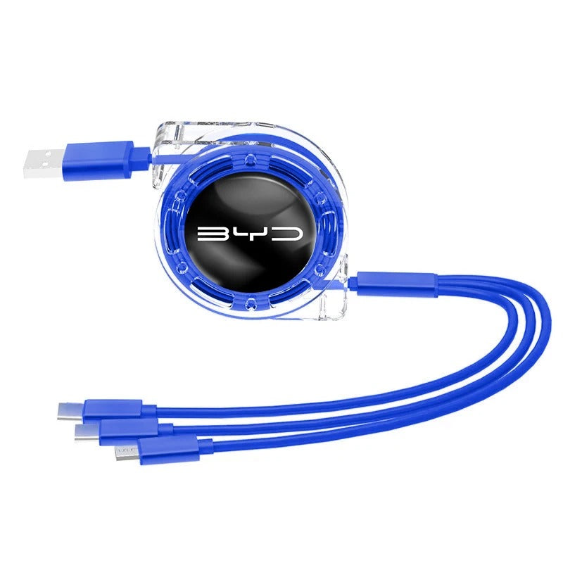 3 In 1 Fast Charger USB Data Cable For BYD