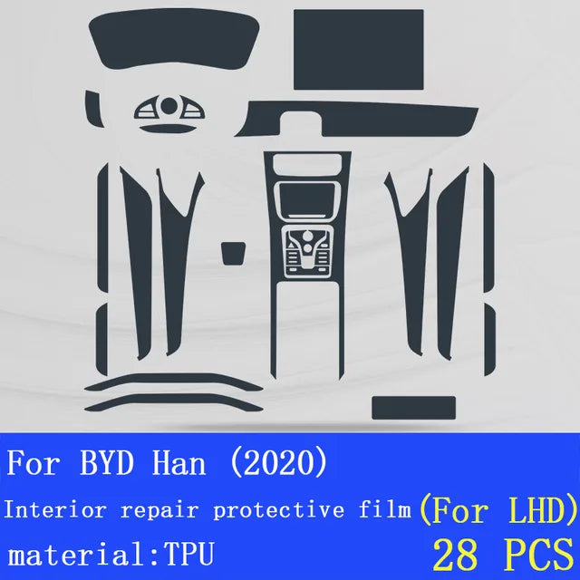 Película de vidrio templado para coche para Byd Han Center Control, protector de pantalla táctil de navegación, accesorios de decoración 