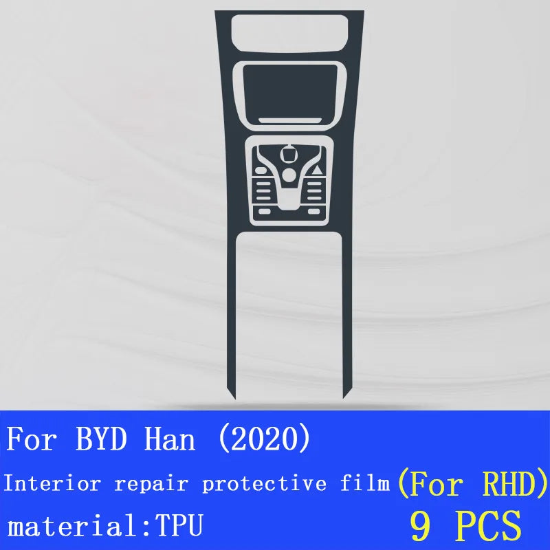 Película de vidrio templado para coche para Byd Han Center Control, protector de pantalla táctil de navegación, accesorios de decoración 