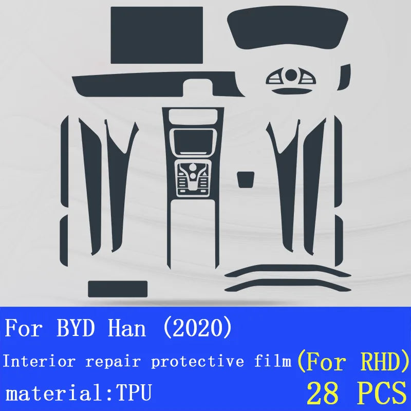 Película de vidrio templado para coche para Byd Han Center Control, protector de pantalla táctil de navegación, accesorios de decoración 