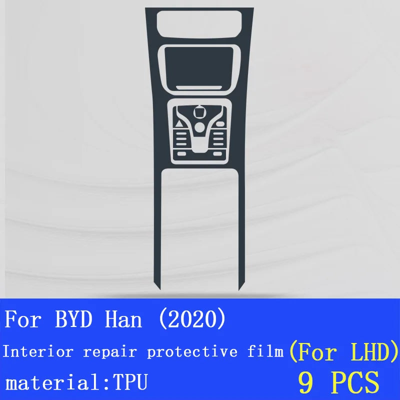 Película de vidrio templado para coche para Byd Han Center Control, protector de pantalla táctil de navegación, accesorios de decoración 