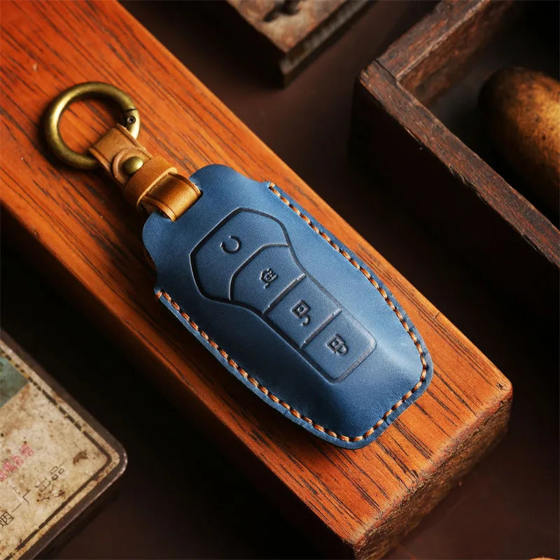 Luxury Leather Car Key Case Key Fob Shell For BYD Atto3, All Models