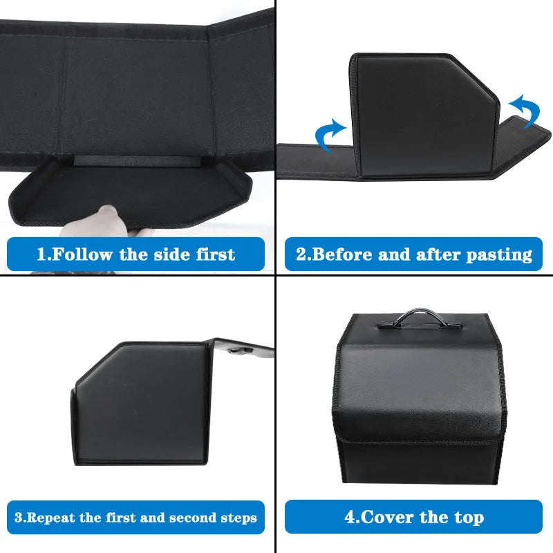 Caja de almacenamiento plegable para maletero de coche, bolsa organizadora de cuero para viaje para BYD Atto 3 