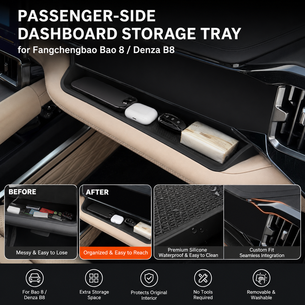 Silicone Passenger-Side Dashboard Storage Tray for Fangchengbao Bao 8