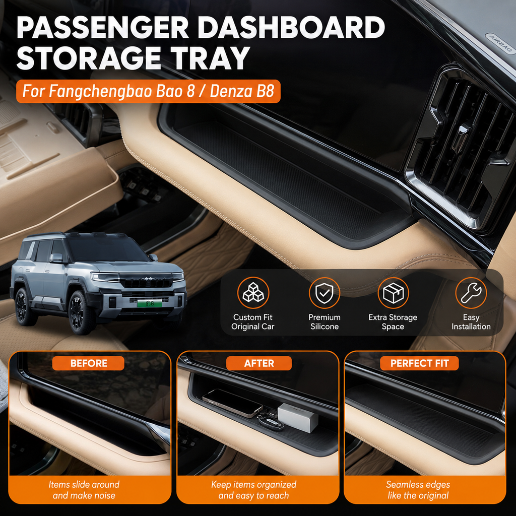 Silicone Passenger-Side Dashboard Storage Tray for Fangchengbao Bao 8