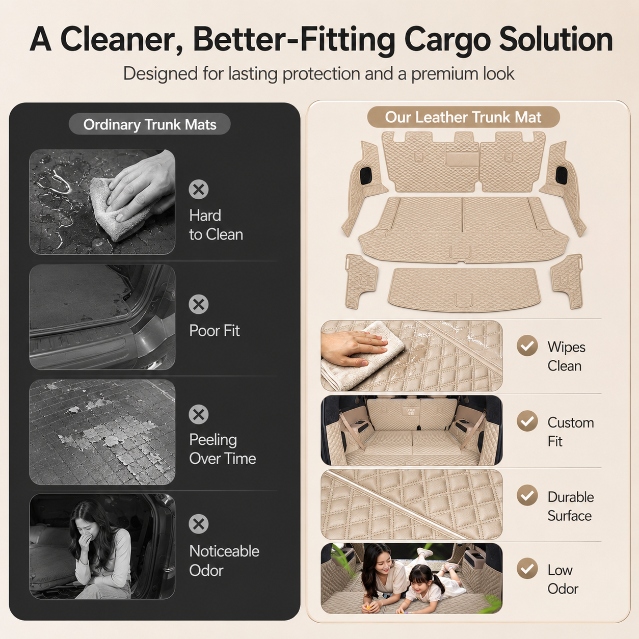 Custom-Fit Leather Trunk Mat for Fangchengbao Bao 8 (2025–2026)