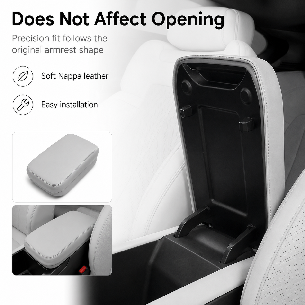 Nappa Leather Center Console Armrest Cover for Fangchengbao Titanium 3