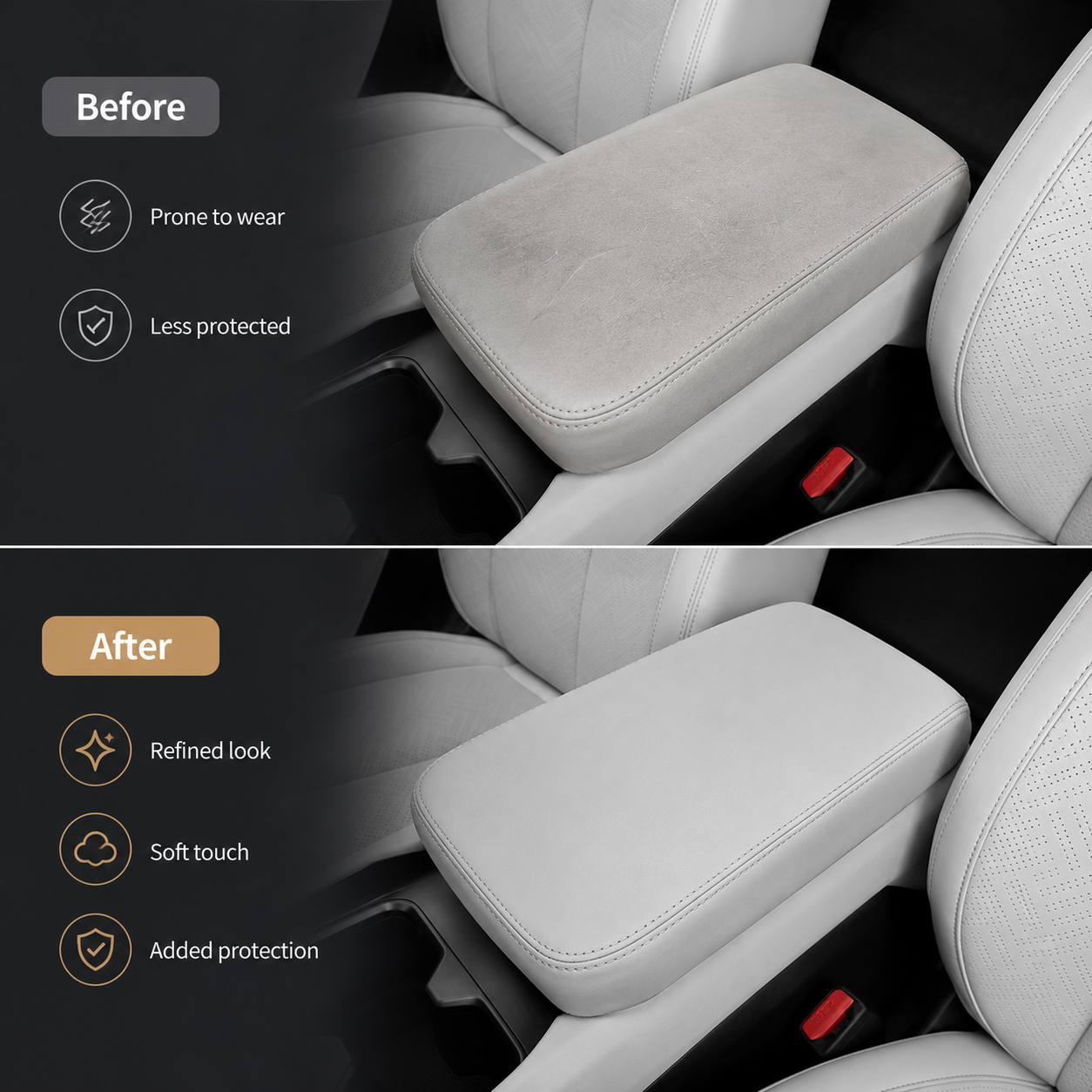 Nappa Leather Center Console Armrest Cover for Fangchengbao Titanium 3