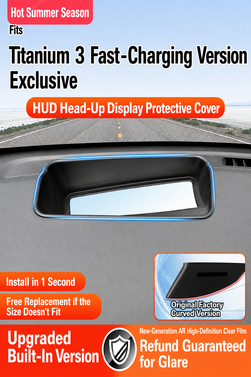 HUD Display Protective Cover for 2026 Fangchengbao Titanium 3 Flash-Charging Edition