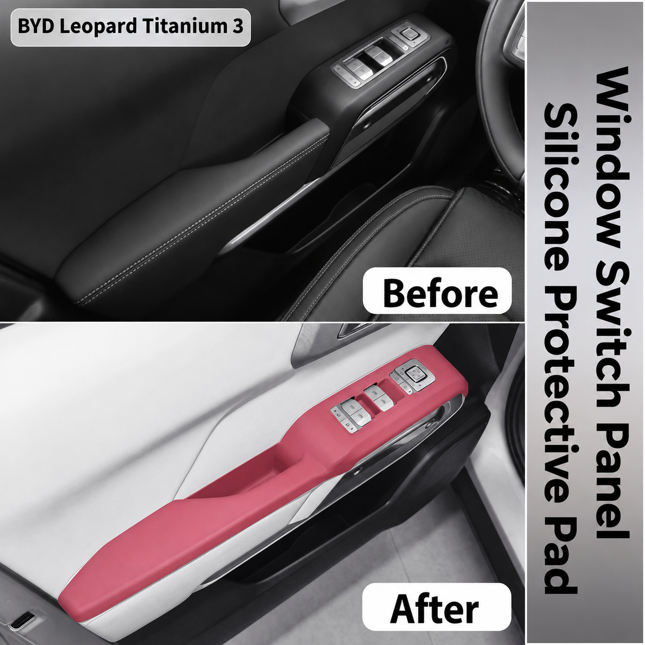 Silicone Interior Protection Mats for Fangchengbao Titanium 3 – Door Panels, Center Console & Cup Holder