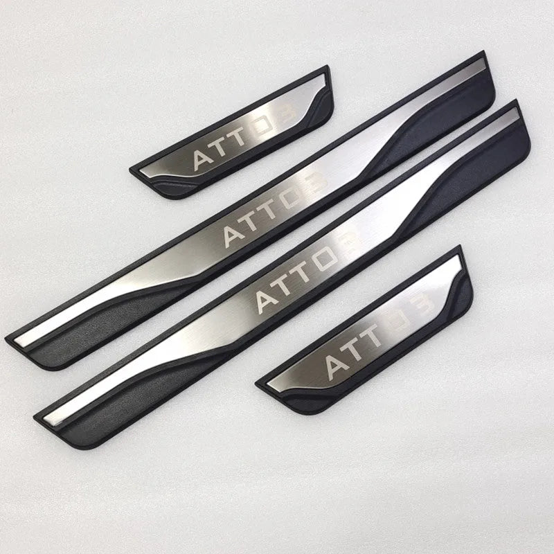 4 Pcs Auto Tür Sill Schutz Für BYD ATTO 3 Faser Leder Band Auto Tür Rand Guards 