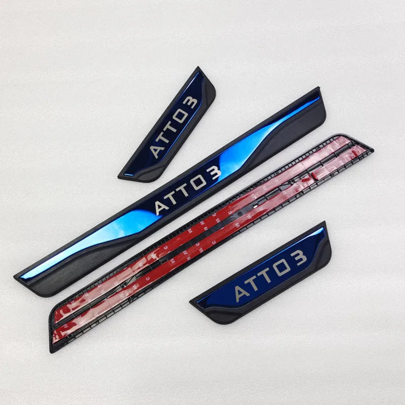 4 Pcs Auto Tür Sill Schutz Für BYD ATTO 3 Faser Leder Band Auto Tür Rand Guards 