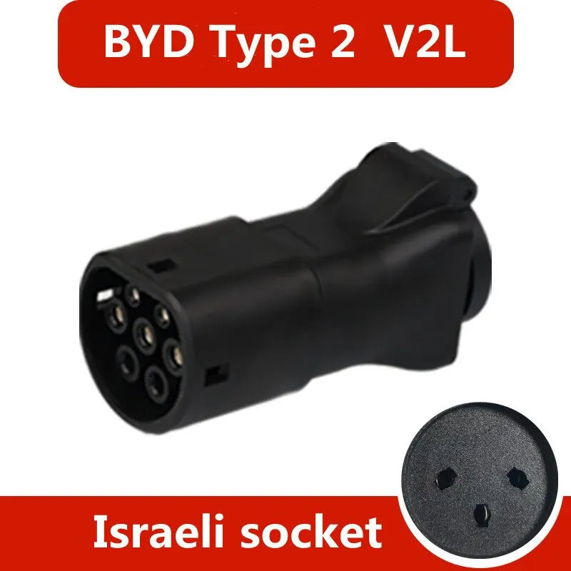Elektrische Auto Seite Entladung Stecker EV Typ2 16A Ladegerät Konverter mit EU Buchse Outdoor Power Supply Station