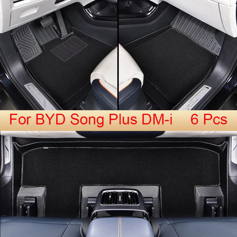 Für BYD Song Plus DM-i EV 2021-2023 Auto-Fußmatten, wasserdicht, rutschfest, Fußpolster