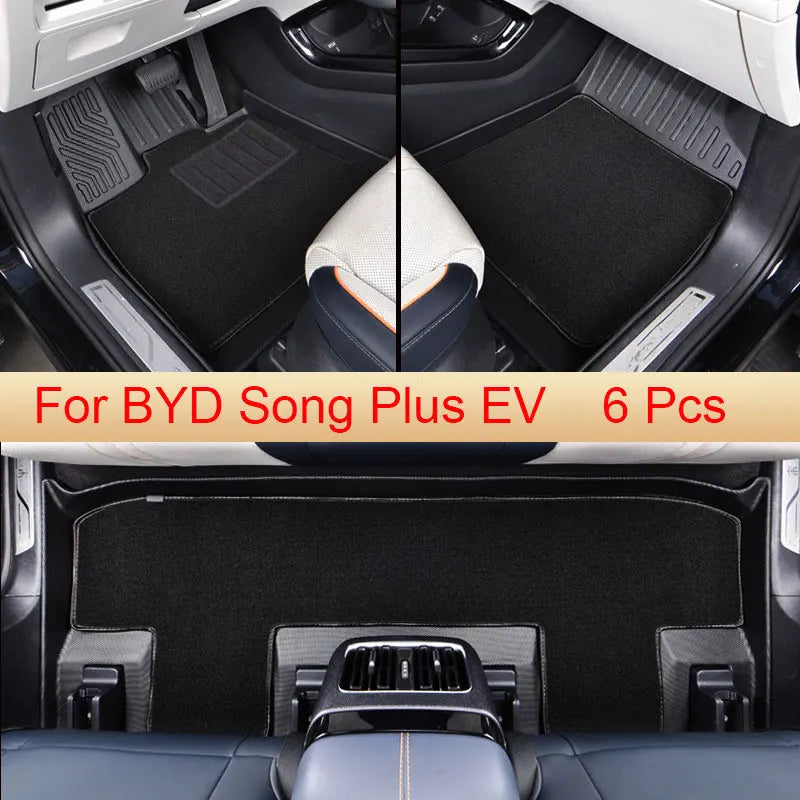 Für BYD Song Plus DM-i EV 2021-2023 Auto-Fußmatten, wasserdicht, rutschfest, Fußpolster
