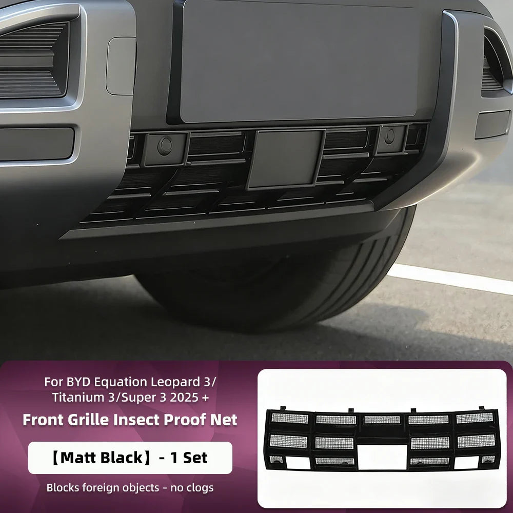 Car Front Bumper Grille Racing Grills Insect Proof Net For BYD Equation Leopard 3/Titanium 3/Super 3 2025