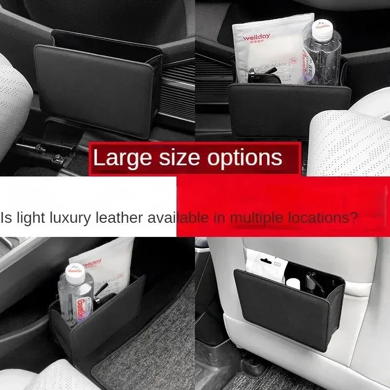 Foldable Leather Trash Bin Storage Organizer Box