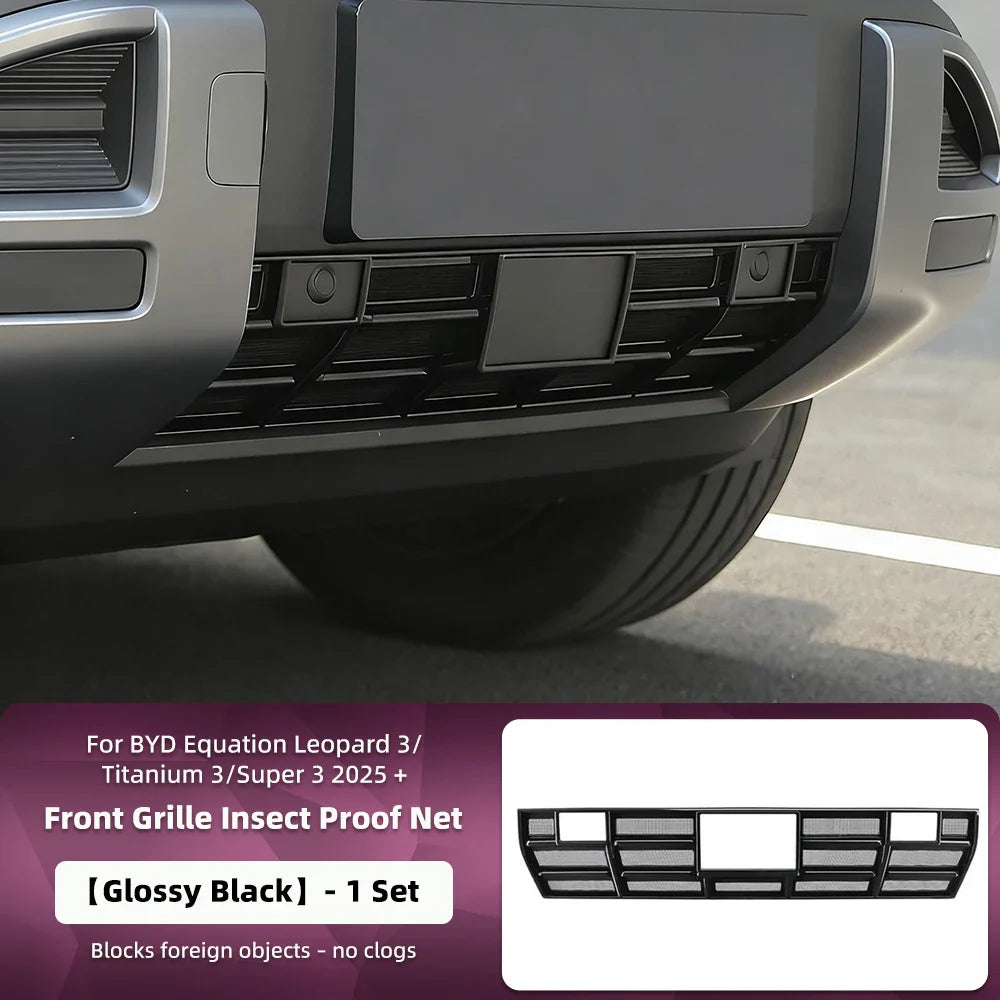 Car Front Bumper Grille Racing Grills Insect Proof Net For BYD Equation Leopard 3/Titanium 3/Super 3 2025
