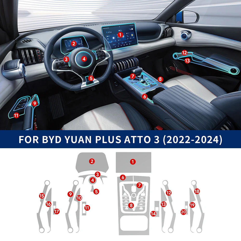 BYD  Center Console Transparent TPU Protective Film