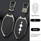 Zinc Alloy Leather Car Key Case Cover Shell Fob For BYD Formula Leopard