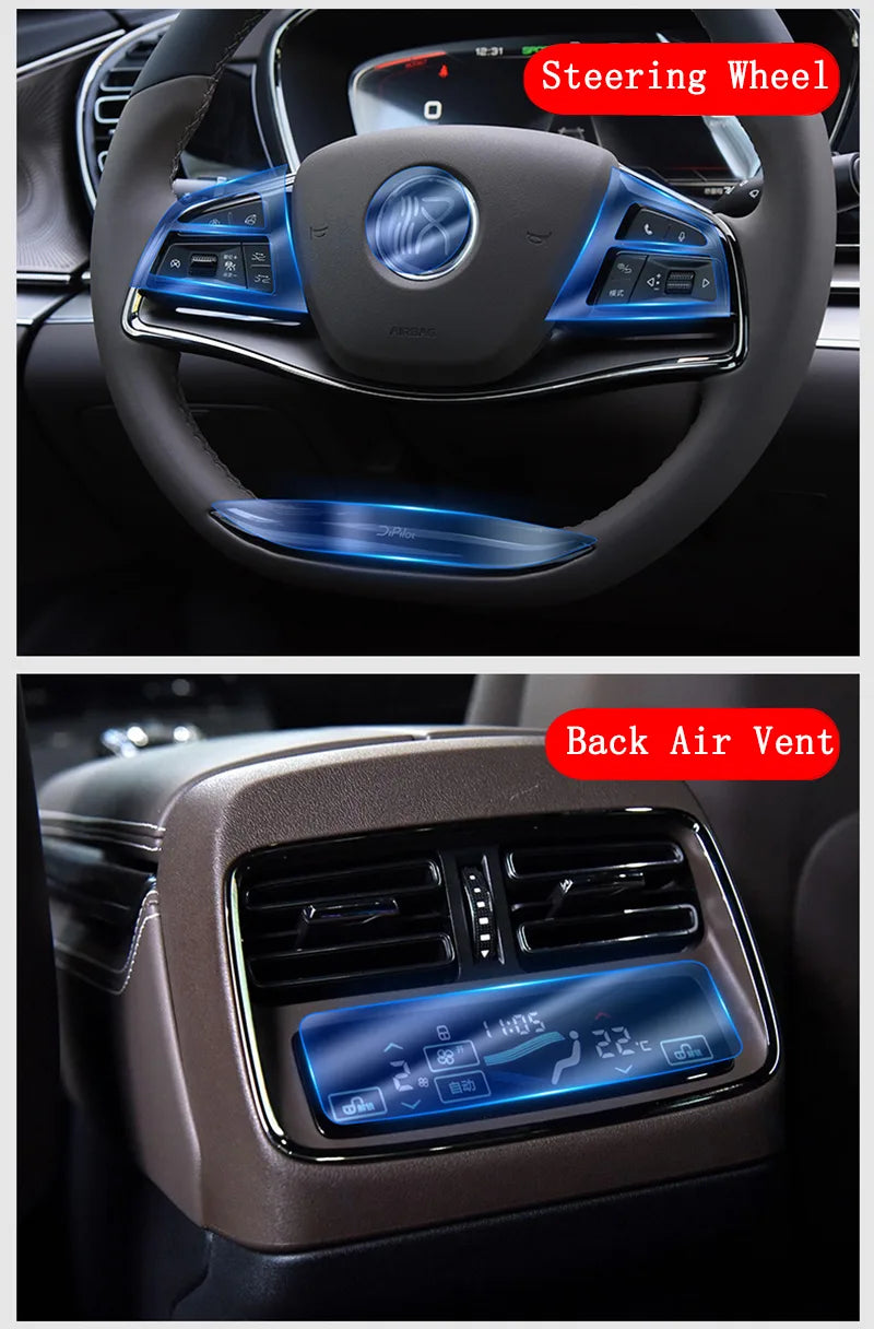 Película de vidrio templado para coche para Byd Han Center Control, protector de pantalla táctil de navegación, accesorios de decoración 