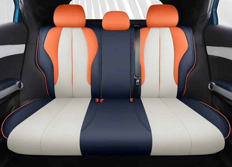 Juego completo de fundas para asientos de coche, fundas para asientos tipo butaca de 5 plazas, fundas de cuero napa para BYD Yuan Plus Atto 3 EV 2022 