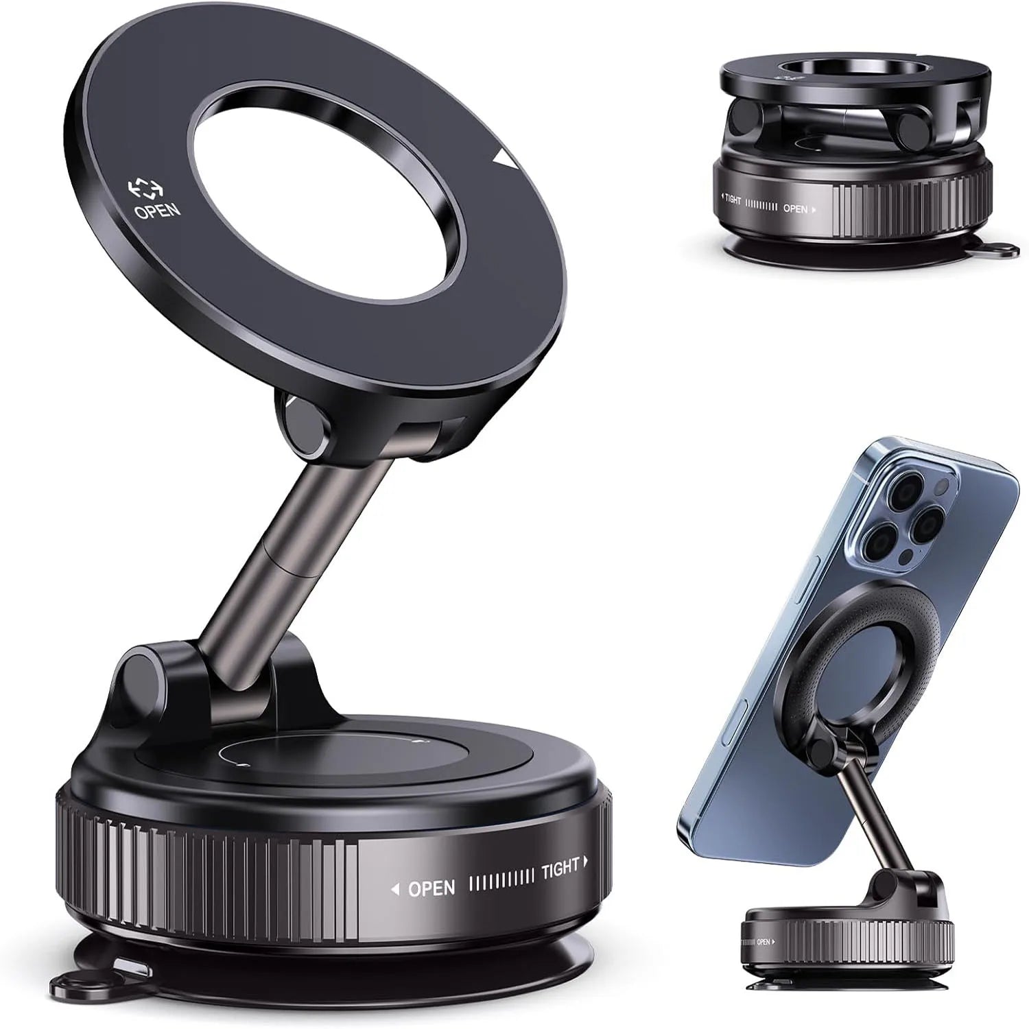Upgraded 360°Vacuum Magnetic Phone Holder