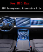 Película de vidrio templado para coche para Byd Han Center Control, protector de pantalla táctil de navegación, accesorios de decoración 