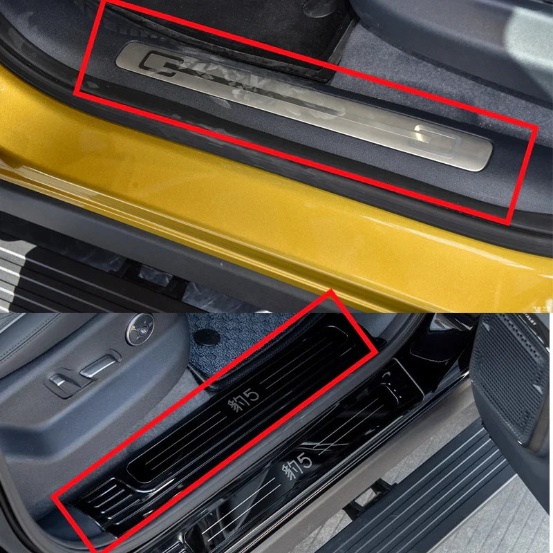 Car Door Sill Scuff Plate Protector Cover For BYD Leopard 5